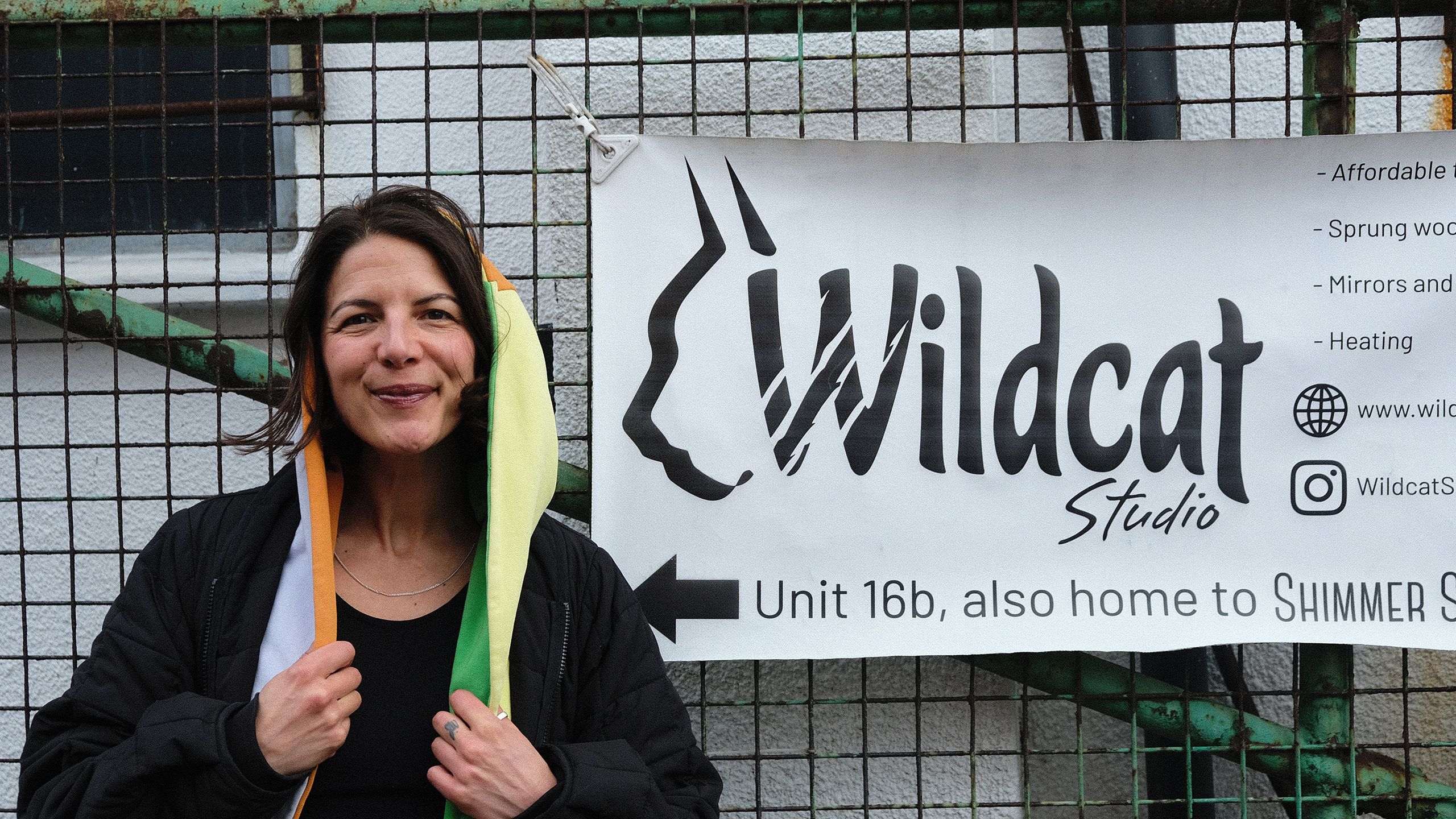 Image of dance therapist Lottie Ball outside Wildcat studio