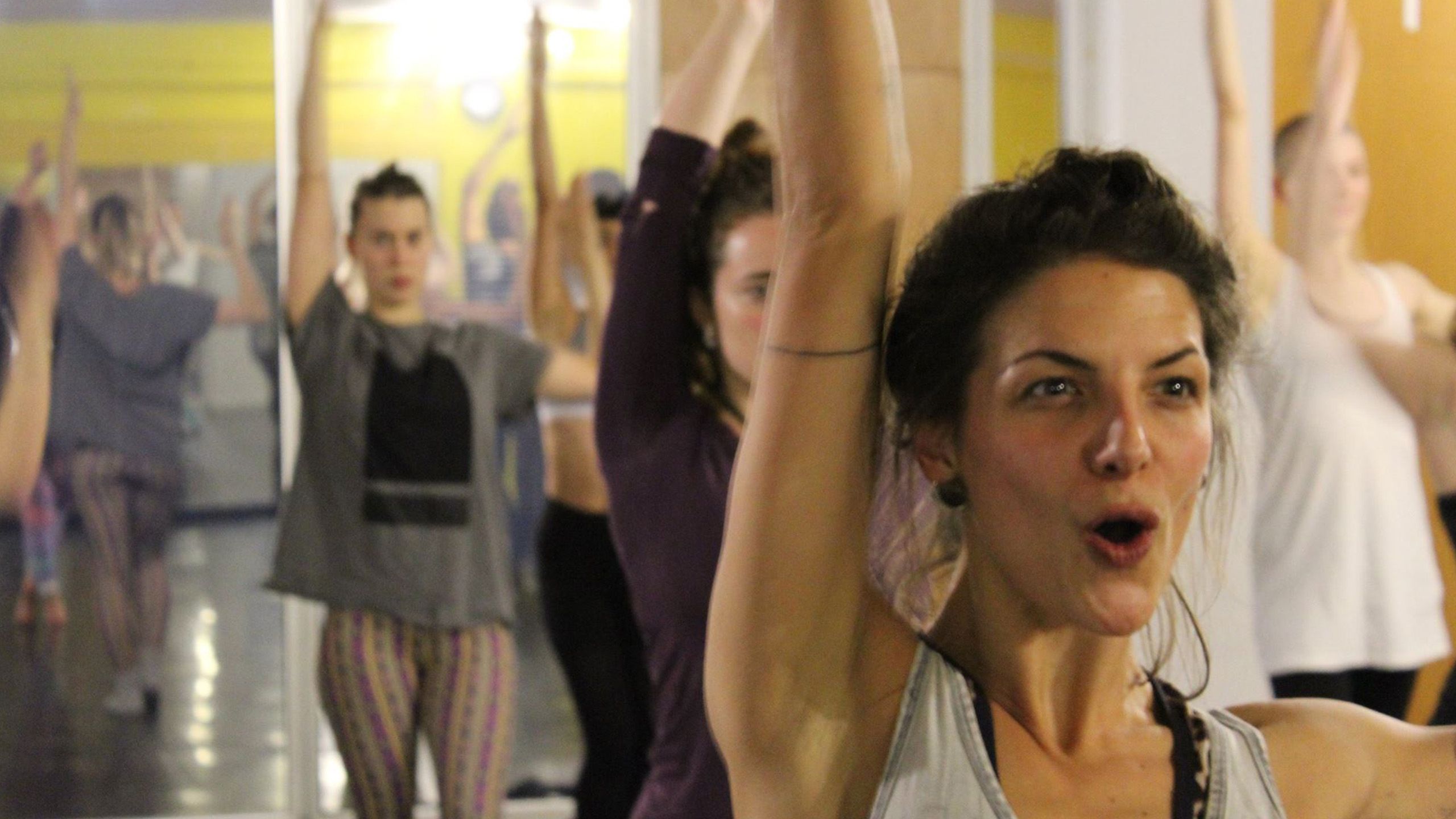 Lottie Ball (dance therapist) teaching a class