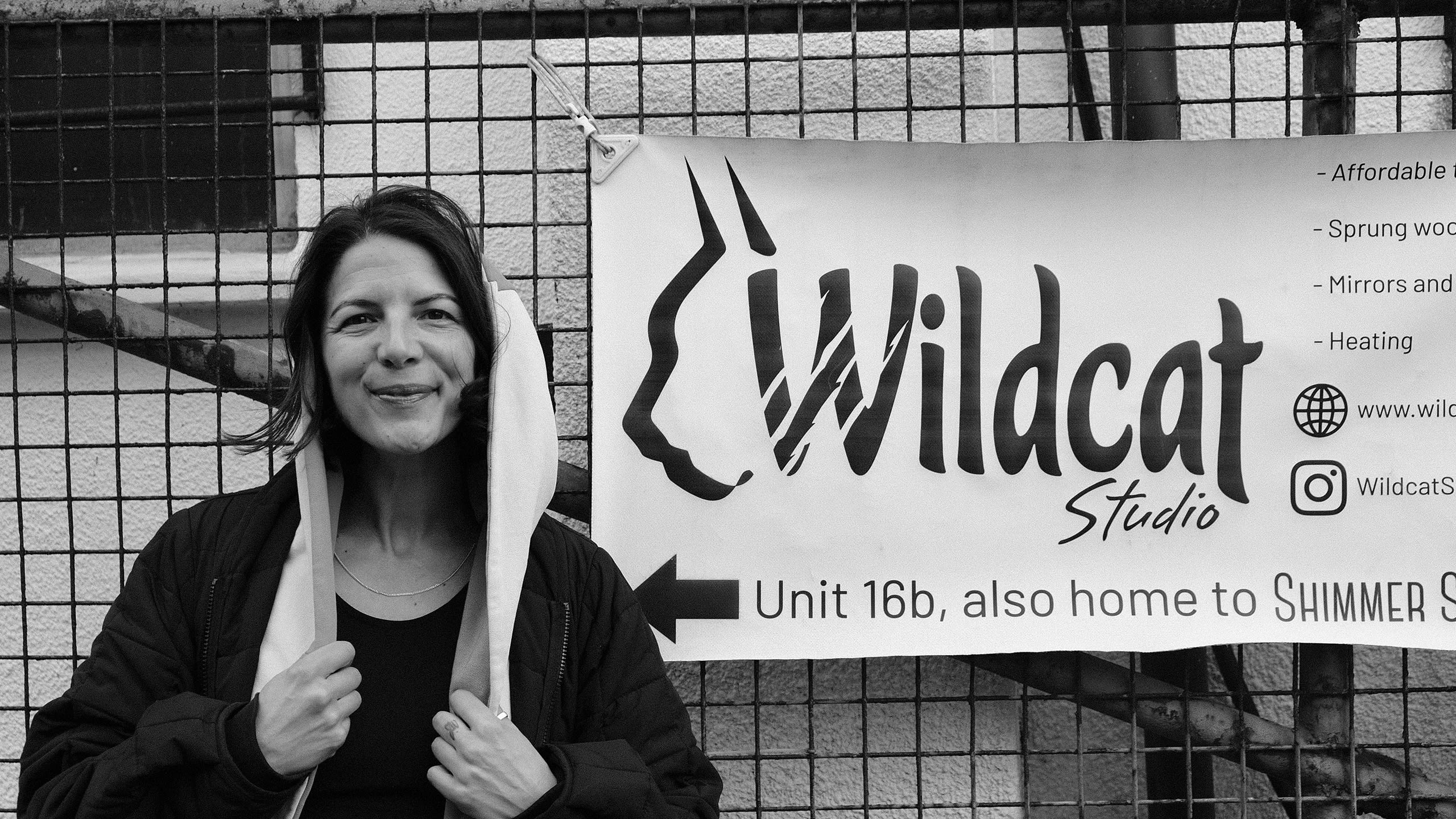Image of dance therapist Lottie Ball outside Wildcat studio